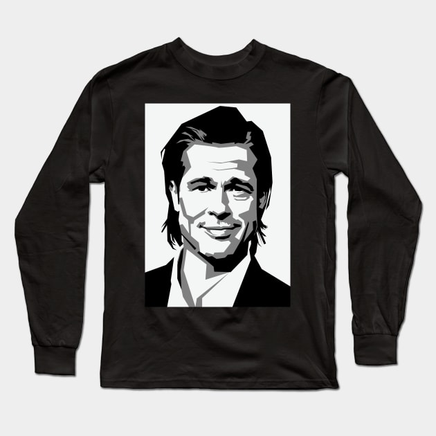 Brad Pitt Long Sleeve T-Shirt by BarnawiMT